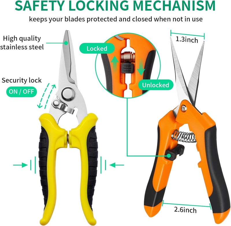 Drametic+ Garden Pruning Shears 3 Pack Gardening Shears Garden Scissors Stainless Steel Plant Flower Scissors Clippers Pruning Shears tijeras de jardinería - Image 5